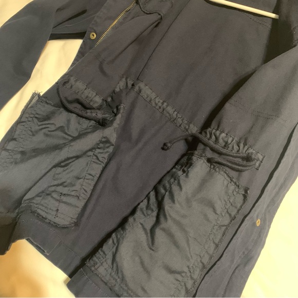 Old Navy Cargo Utility Navy Blue with Zip, Button & Drawstring Jacket. Size S - Picture 4 of 14